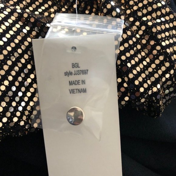 Julia Jordan Twist Halter Neck Jumpsuit Gold Metallic Wide Leg Size 8 NWT - Picture 13 of 17